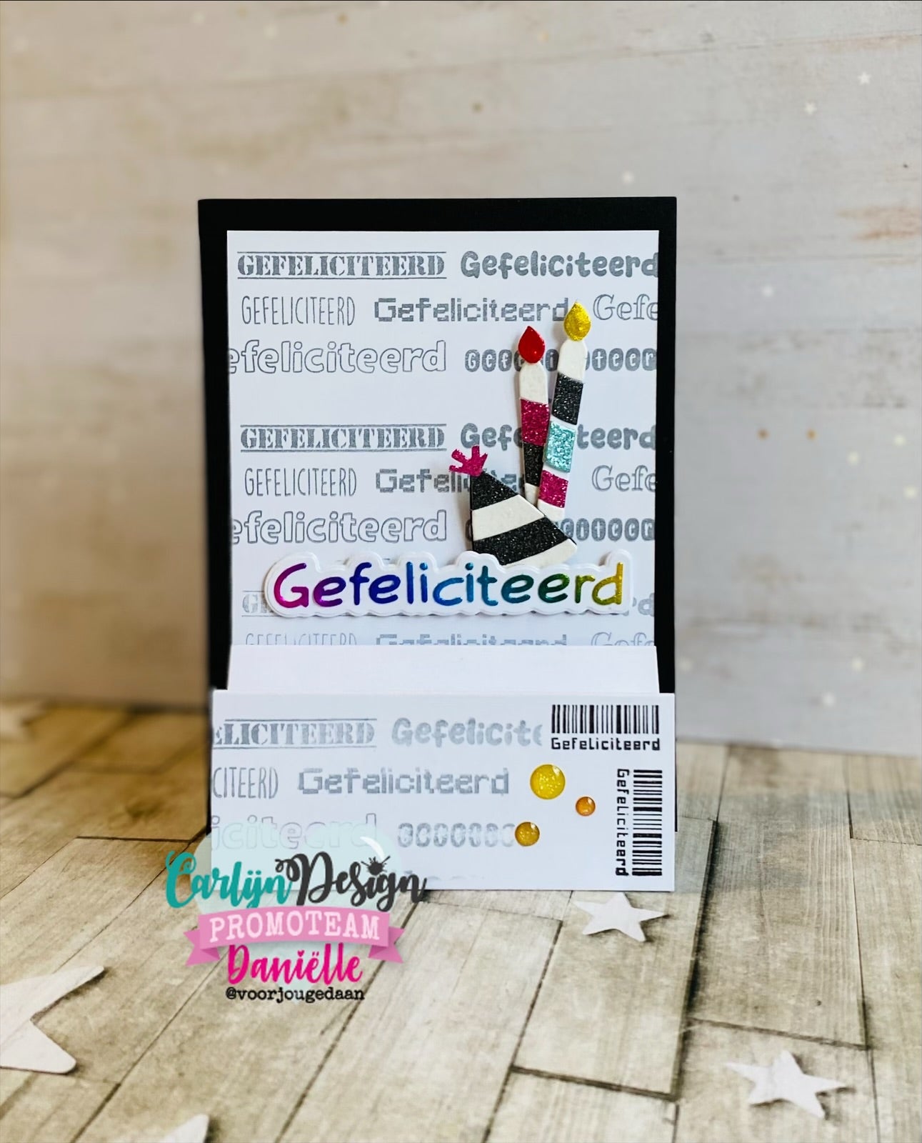 CarlijnDesign Gefeliciteerd CDSN-0339 dies 4 varianter