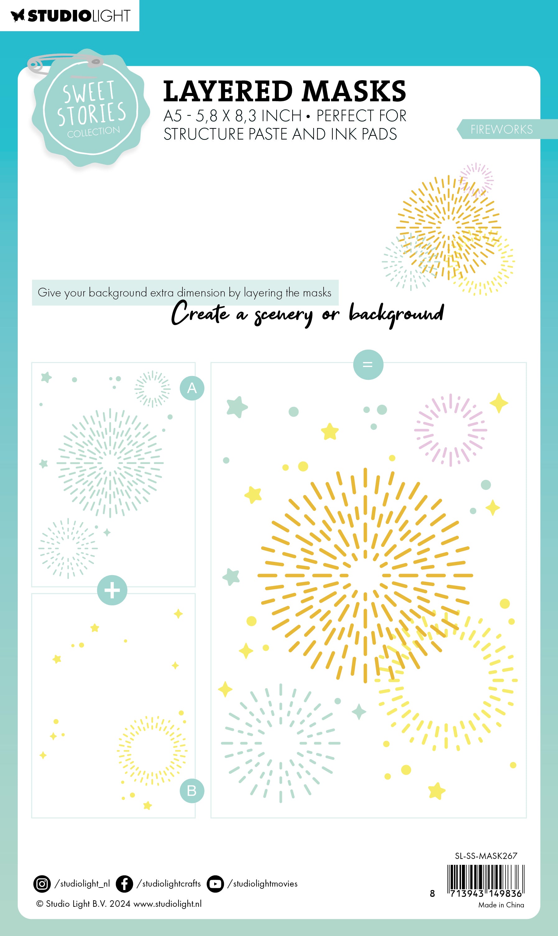 Studio Light Sweet Stories Fireworks maske 210x148 mm