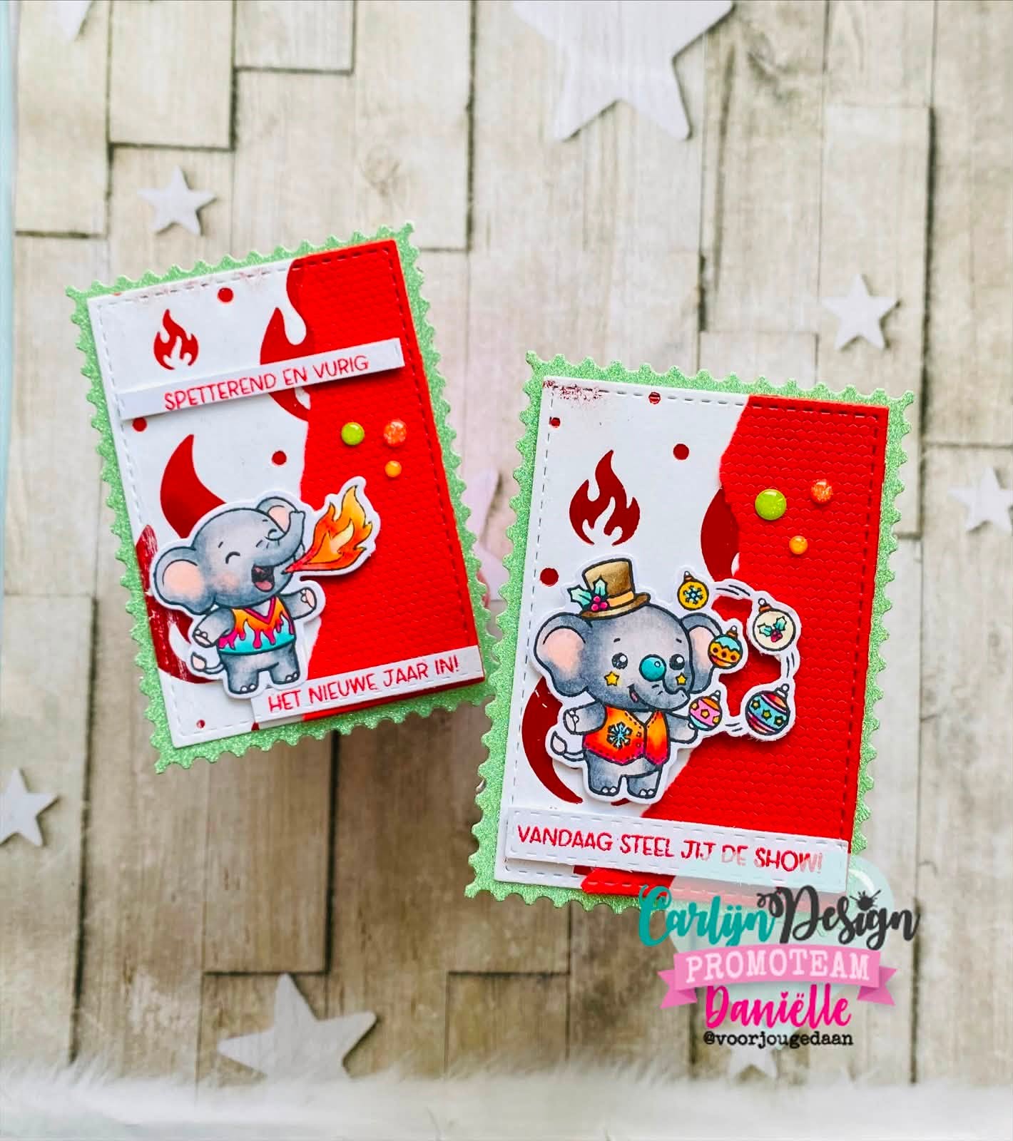 CarlijnDesign Circus Olifanten CDBD-0001 stempel- og diesett elefanter