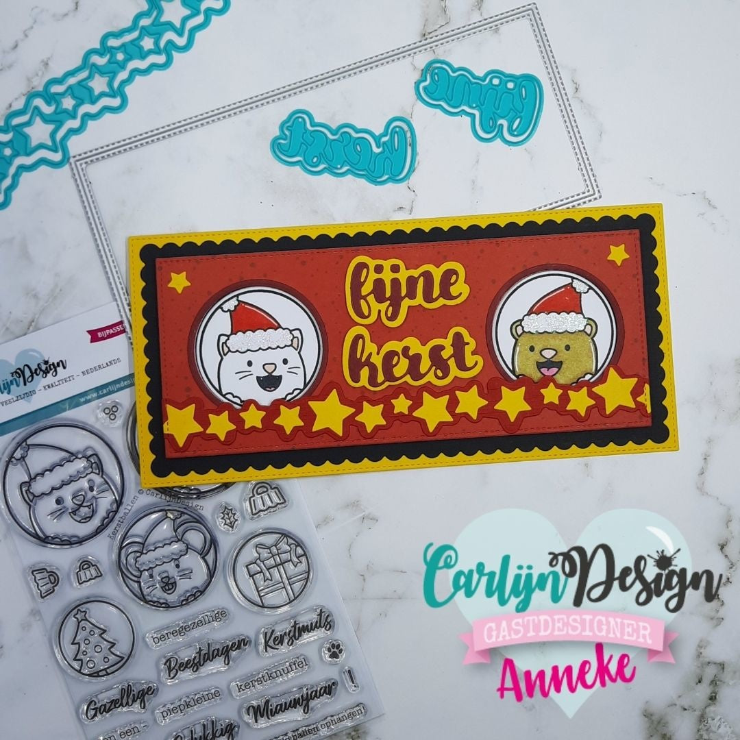 CarlijnDesign Kerstballen CDST-0090 stempel jul dyr kuler