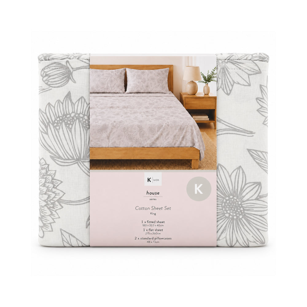 KaiserCraft House Series laken sett King Floral Outline bomull