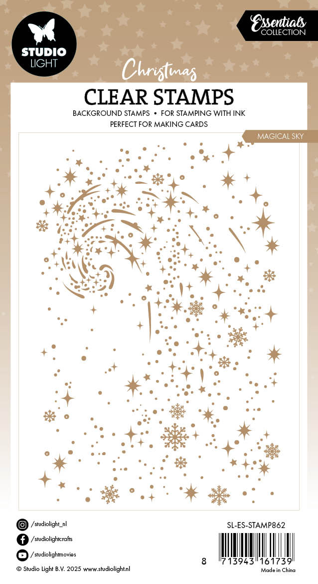 Studio Light Essentials stempel snow swirl bakgrunn klar