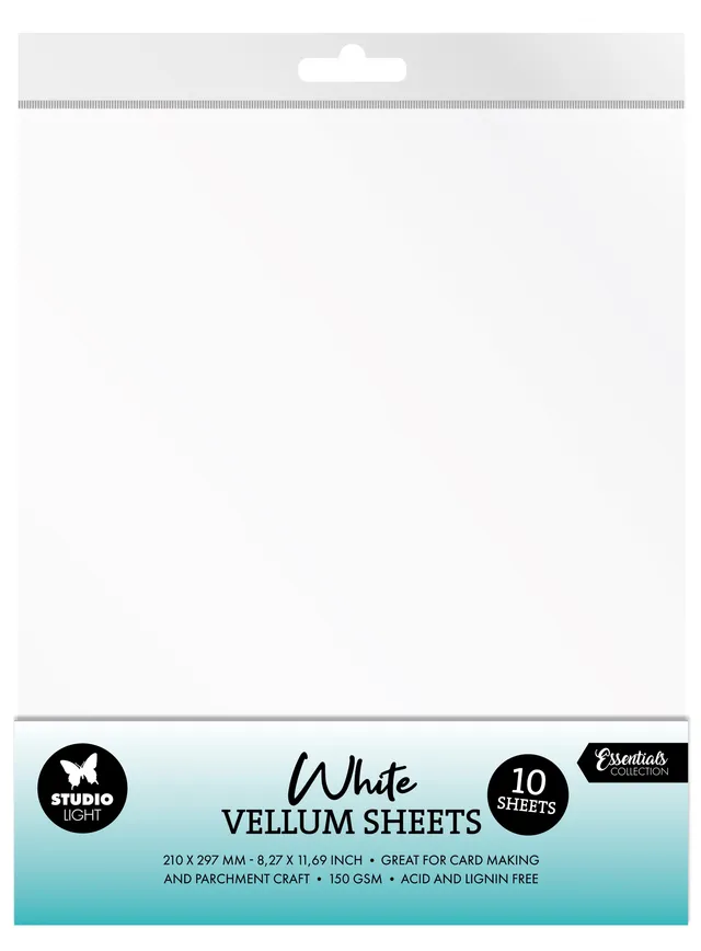 Studio Light Essentials Vellum Sheets hvitt papir 10 ark A4 150 g