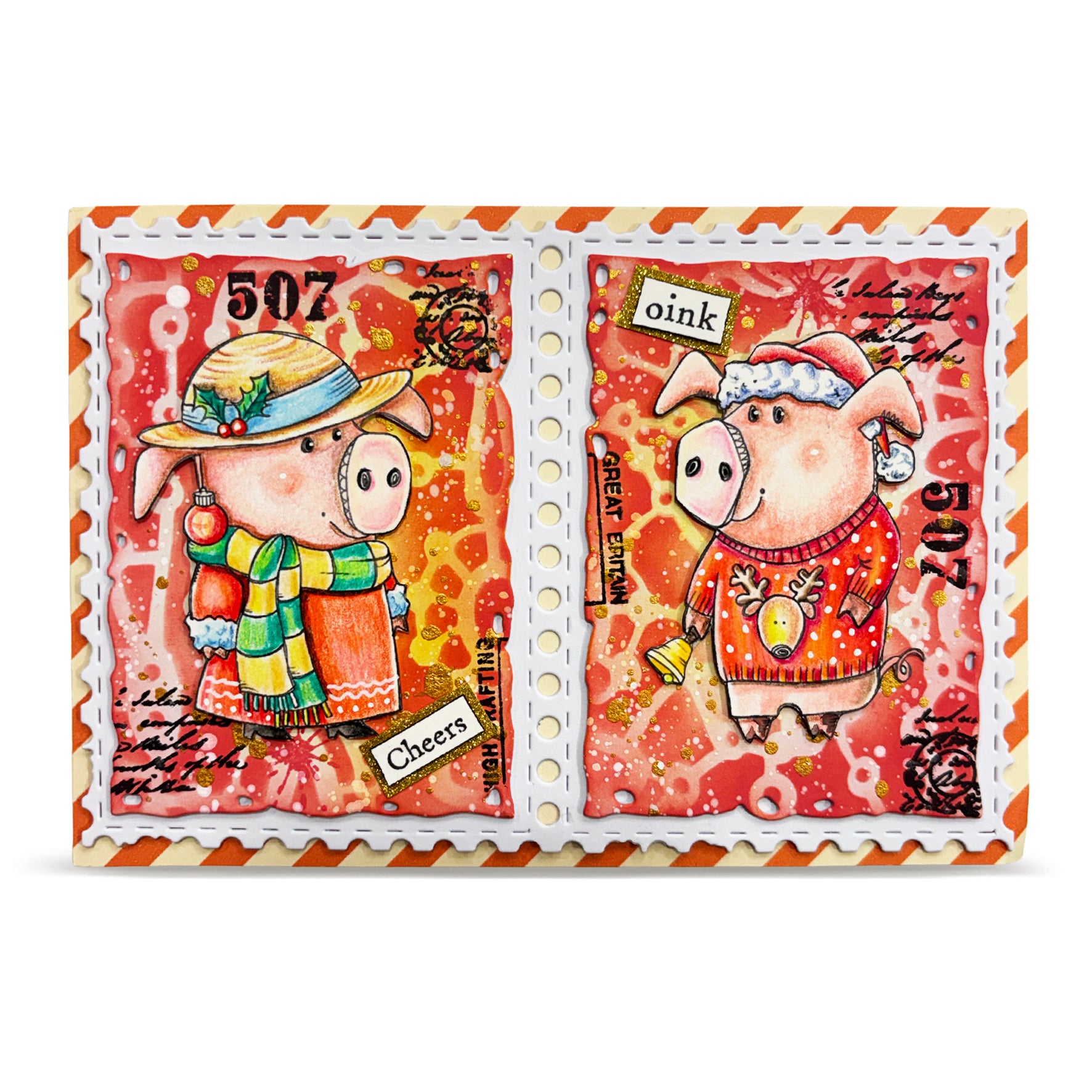 AALL & Create TP-1387 Holiday Pigs stempelsett A7 jul
