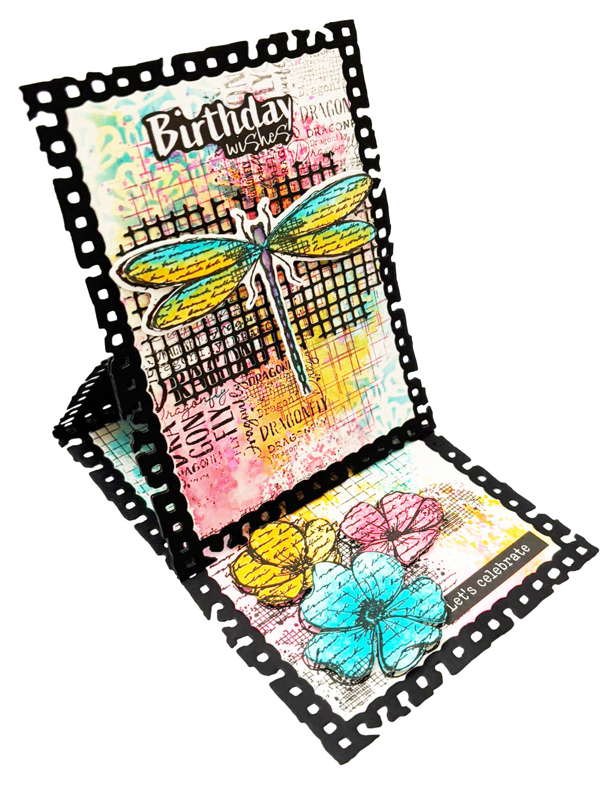 Studio Light Hazel Eaton Dragonfly Dreams Grunge Grid klarstempel