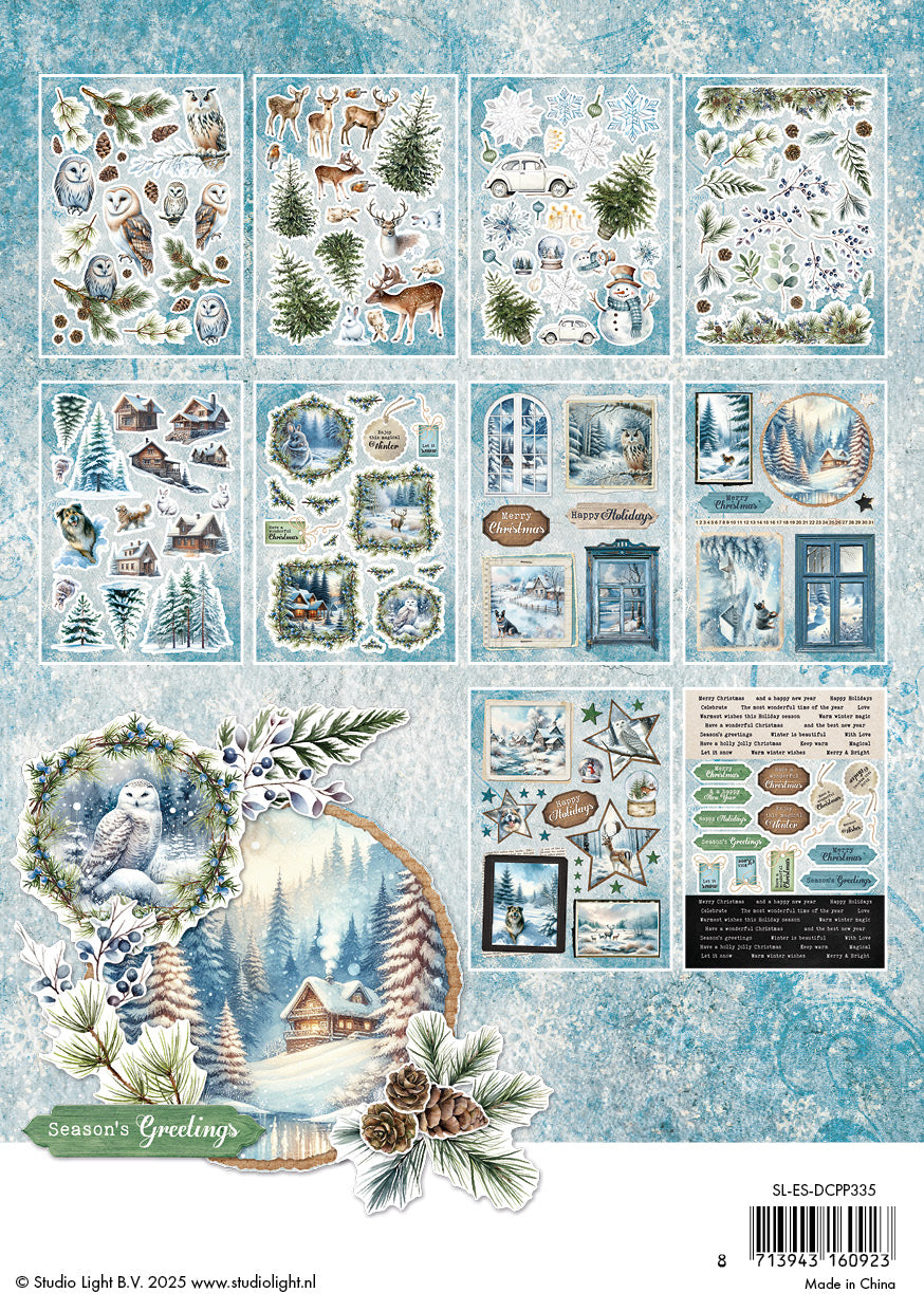 Studio Light Essentials papirblokk dieskutt Winter Wonderland 20 ark