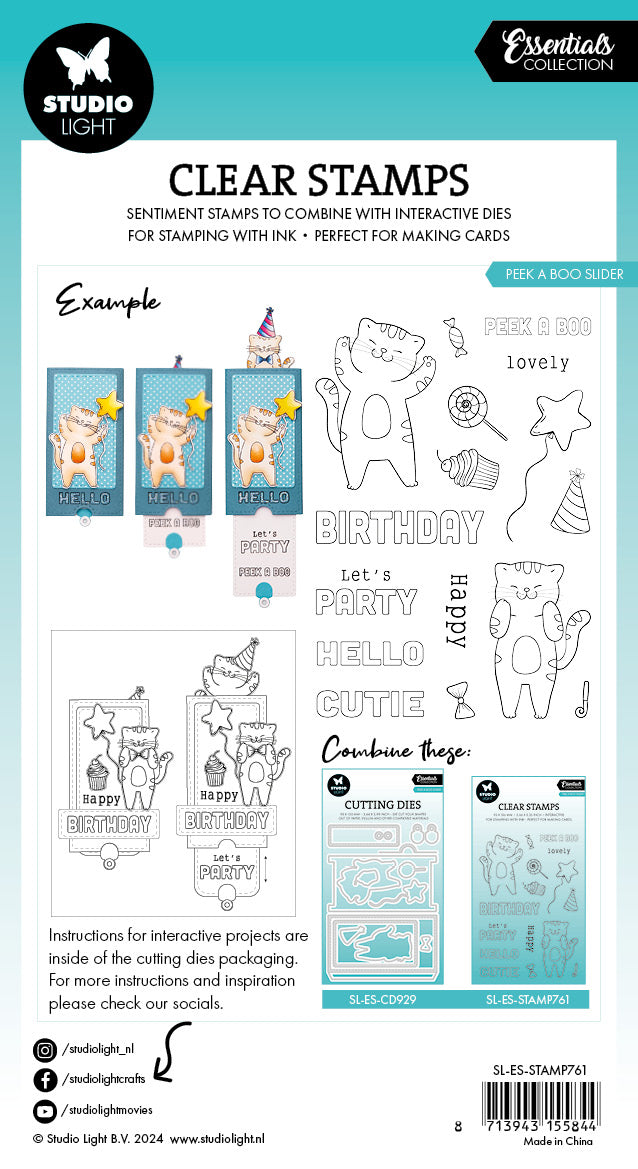 Studio Light Essentials Peek A Boo Slider clear stamp