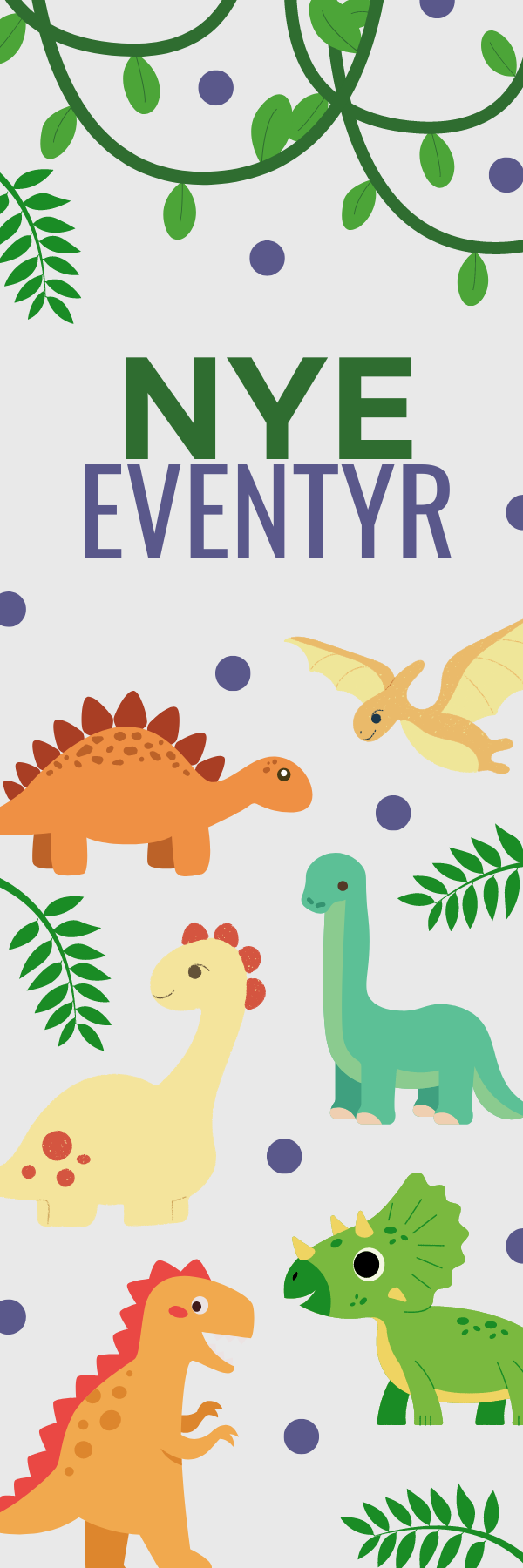 Papirglede Bokmerke dinosaurer 2 Nye eventyr laminert