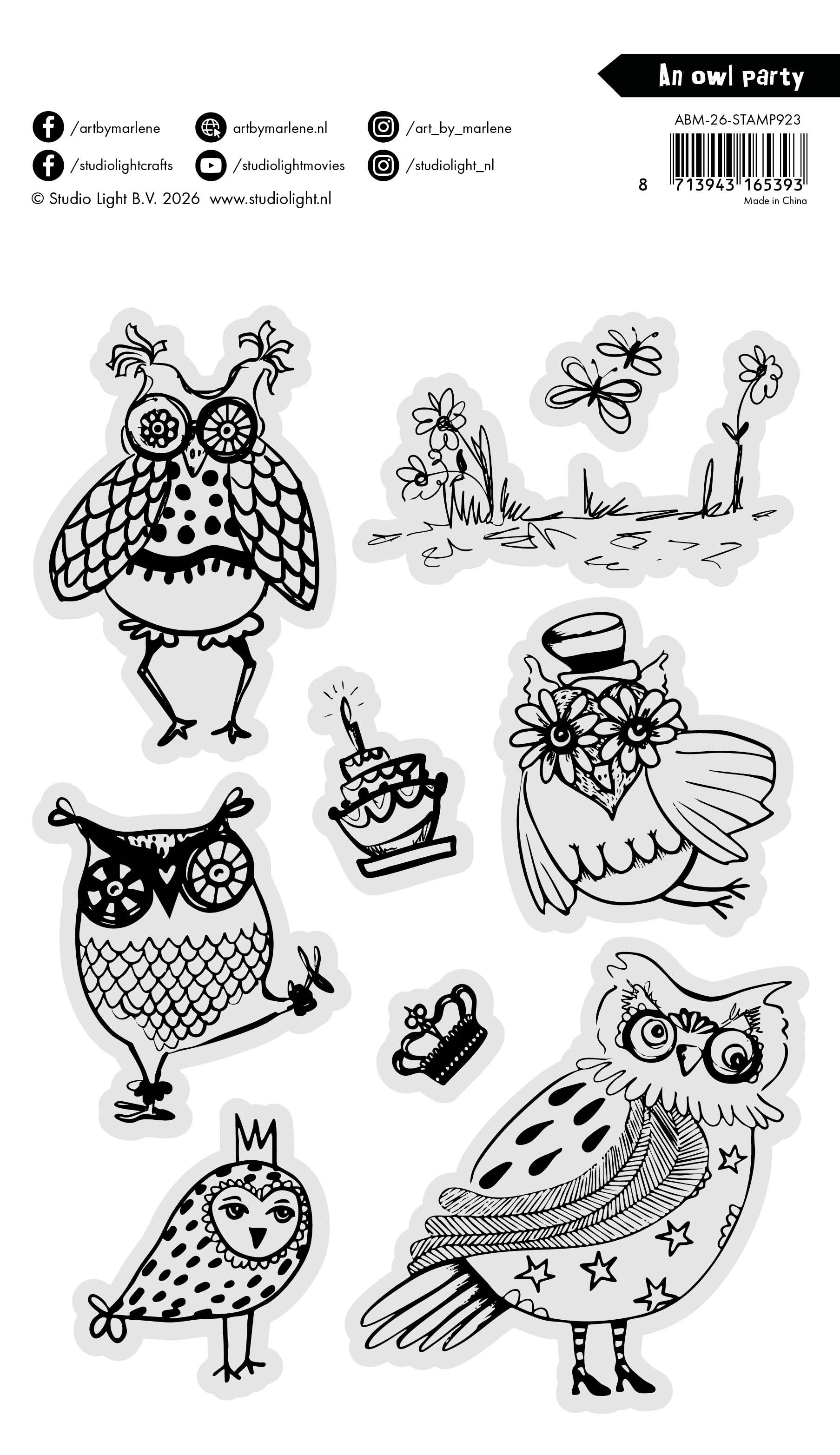 Studio Light Art By Marlene 2026 stempel An Owl Party ugler