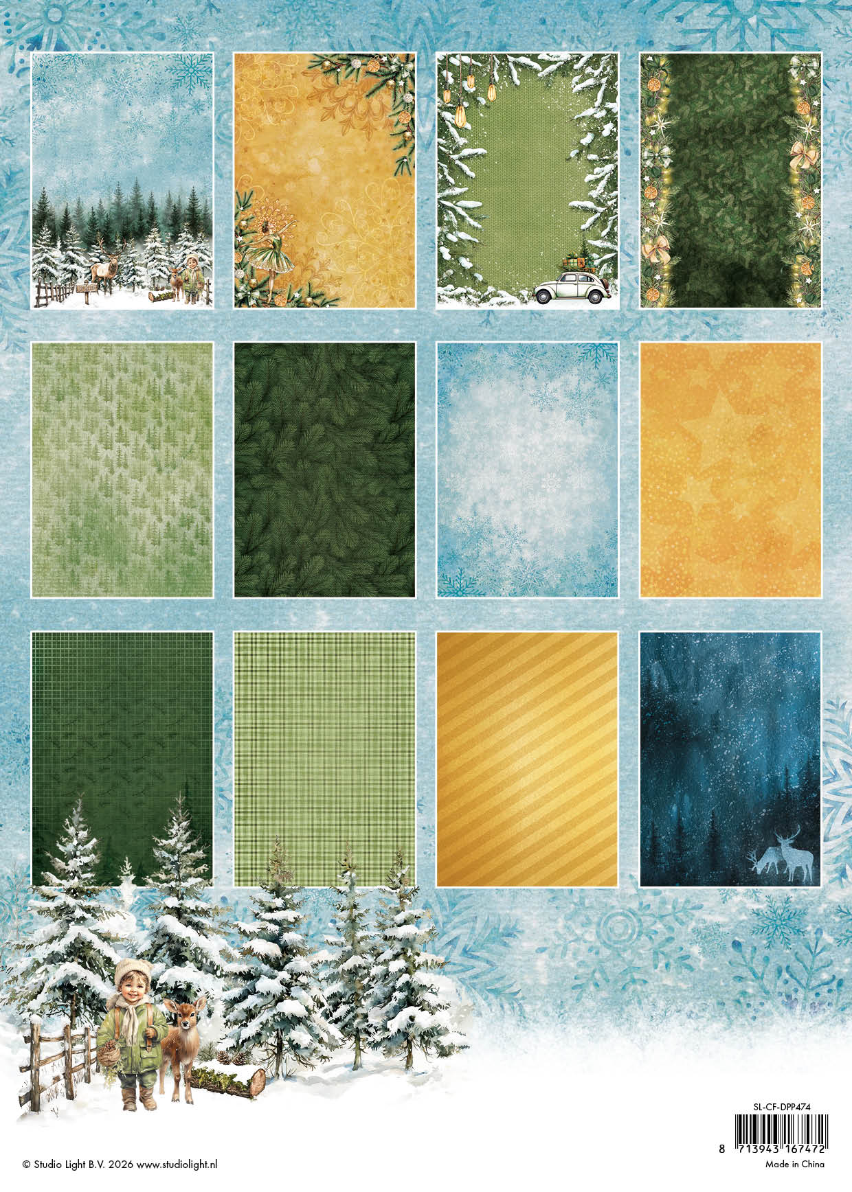 Studio Light Christmas Forest bakgrunnspapirblokk 36 ark jul