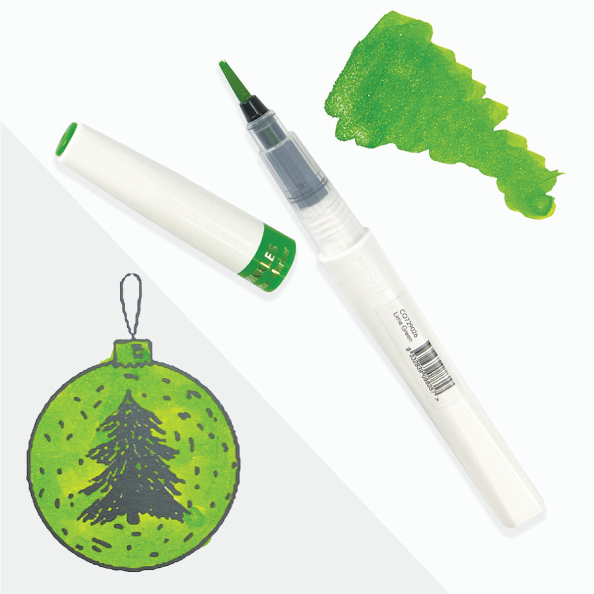Winkles Glitter Brush Marker glittertusch lime green
