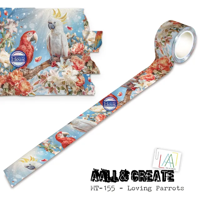 AALL & Create Layer-It-Up washi tape loving parrots 25mm