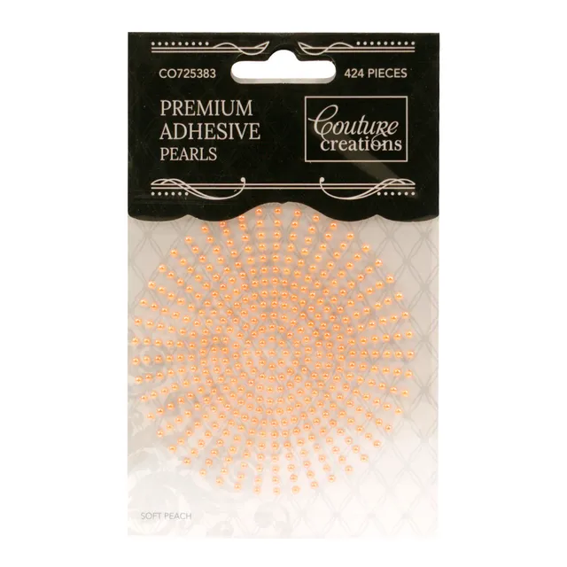 Couture Creations Soft Peach selvklebende perler 2 mm 424 stk
