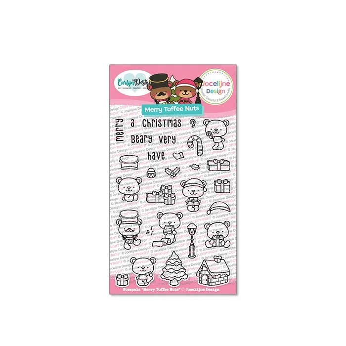 CarlijnDesign Merry Toffee Nuts CDJD-0049 stempelsett A6 bamser