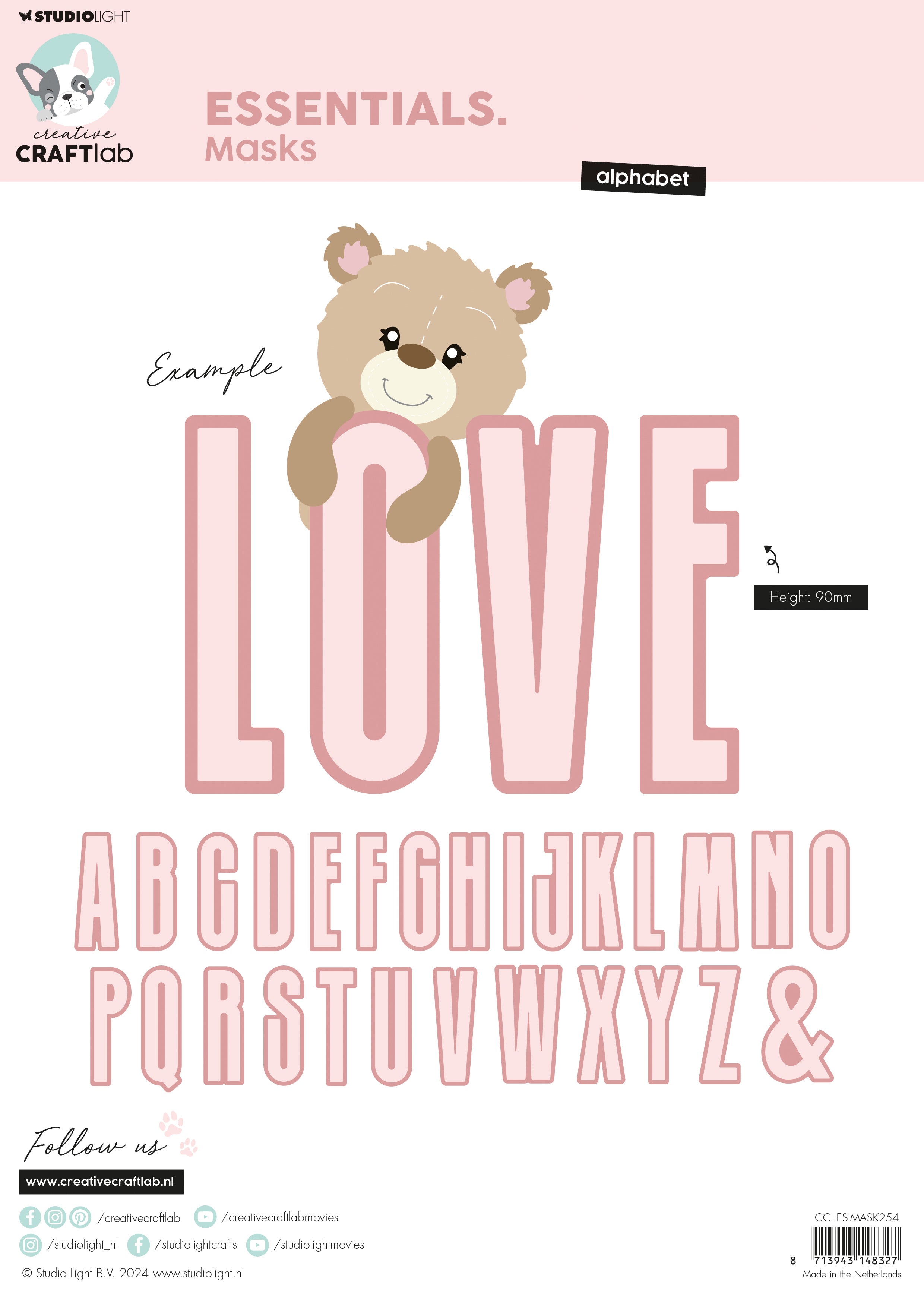 Creative Craftlab Essentials mask sjablong Alphabet bokstaver