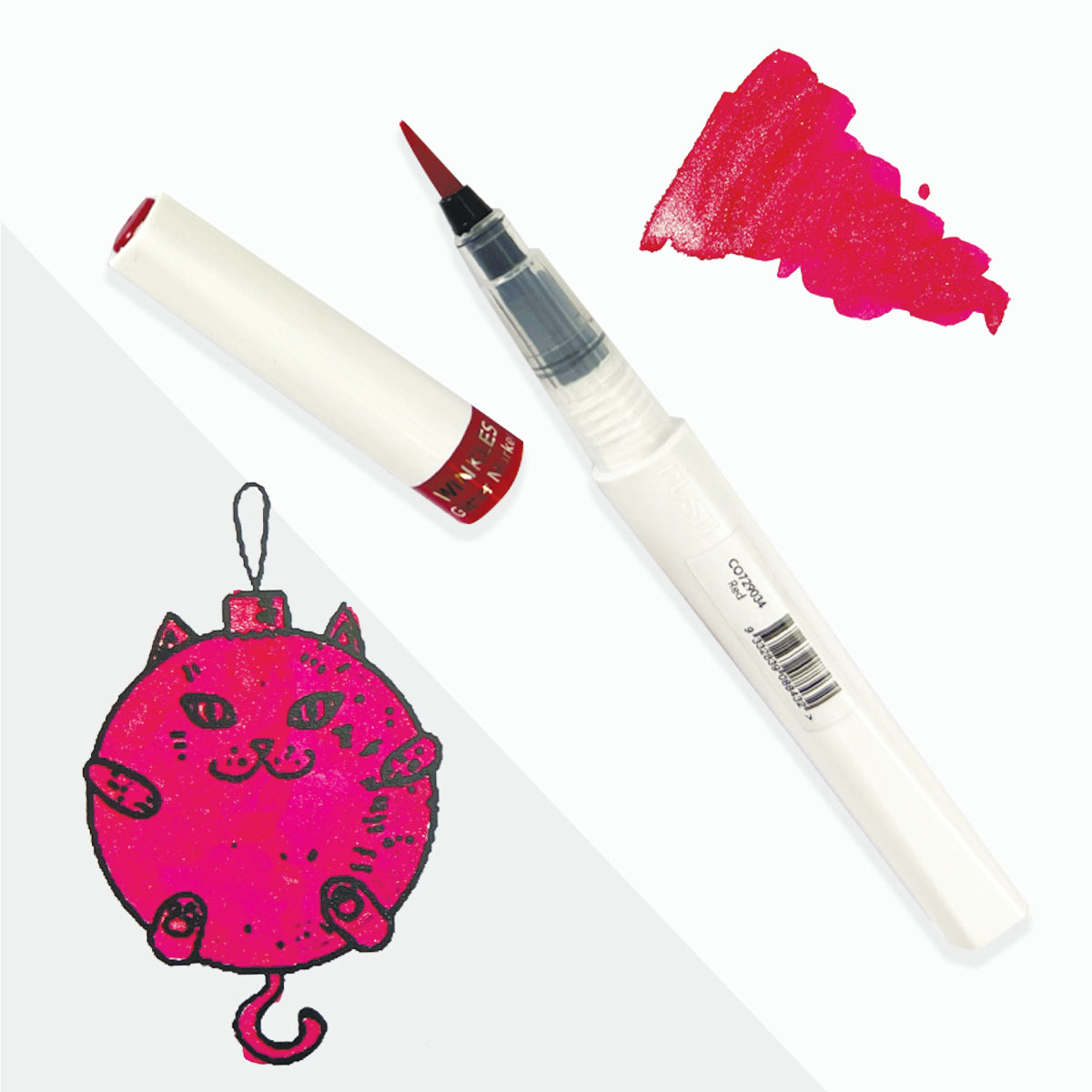 Couture Creations Winkles Fuchsia Pink glittertusch brush