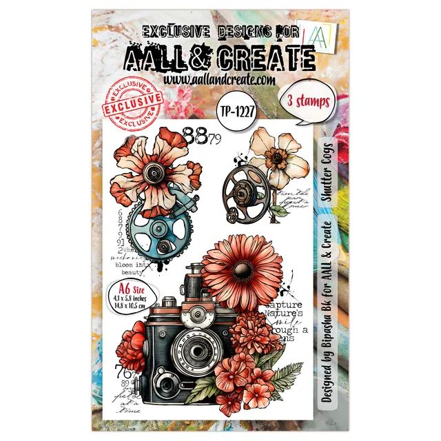 AALL & Create TP-1227 Shutter Cogs stempelsett A6 tannhjul