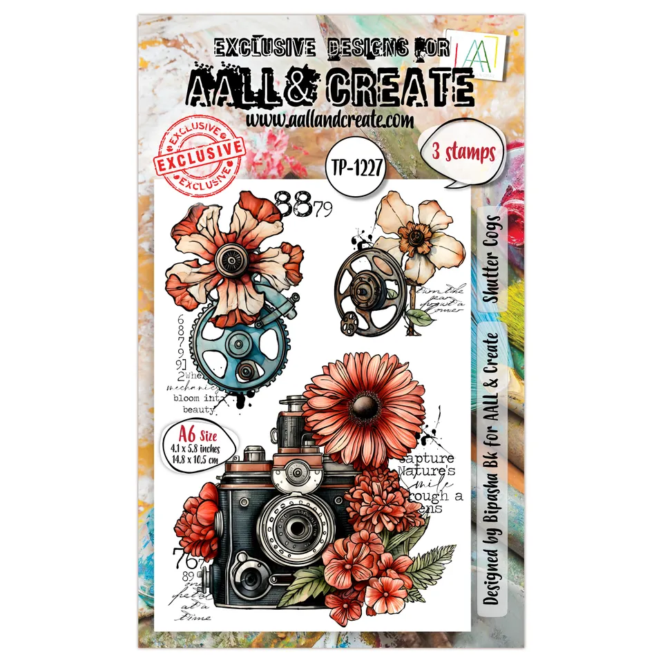 AALL & Create TP-1227 Shutter Cogs stempelsett A6 tannhjul