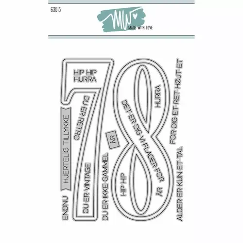Korthobby Made with love 7 og 8 stempel tekst
