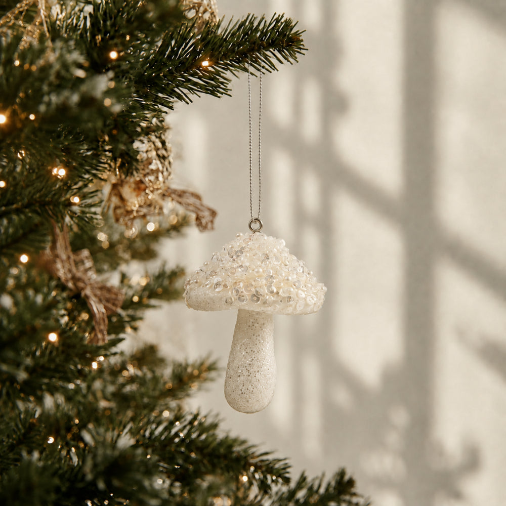 KaiserCraft Plum Pudding juletrepynt Mushroom White