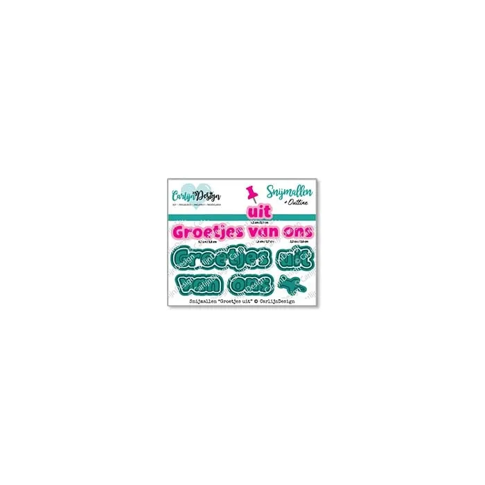 CarlijnDesign Groetjes CDSN-0273 dies ferie 2-5 cm