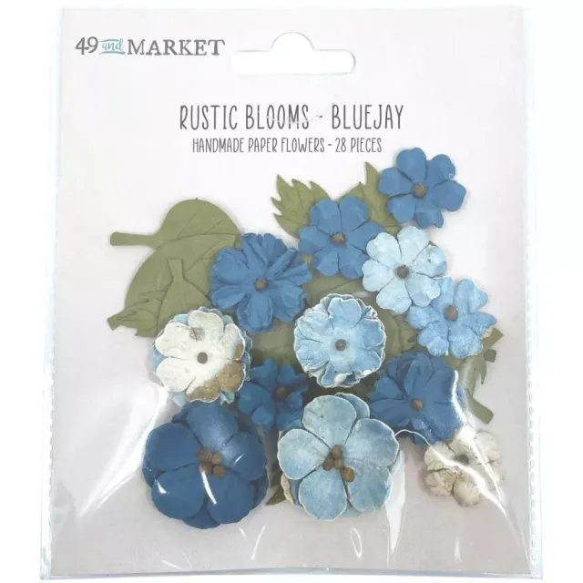 49 and Market Rustic Blooms Bluejay papirblomster blå