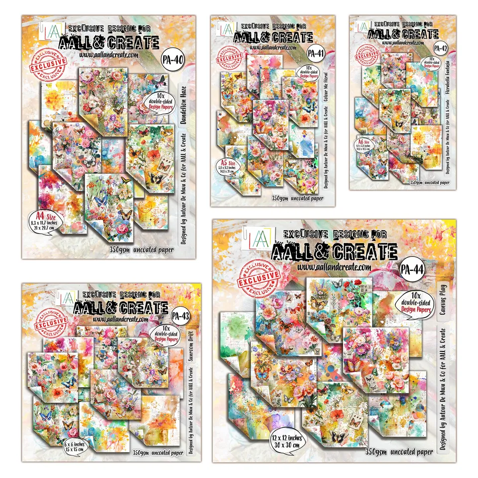 Aall and Create Garden Daydreams mønsterpapir 5-pk miks