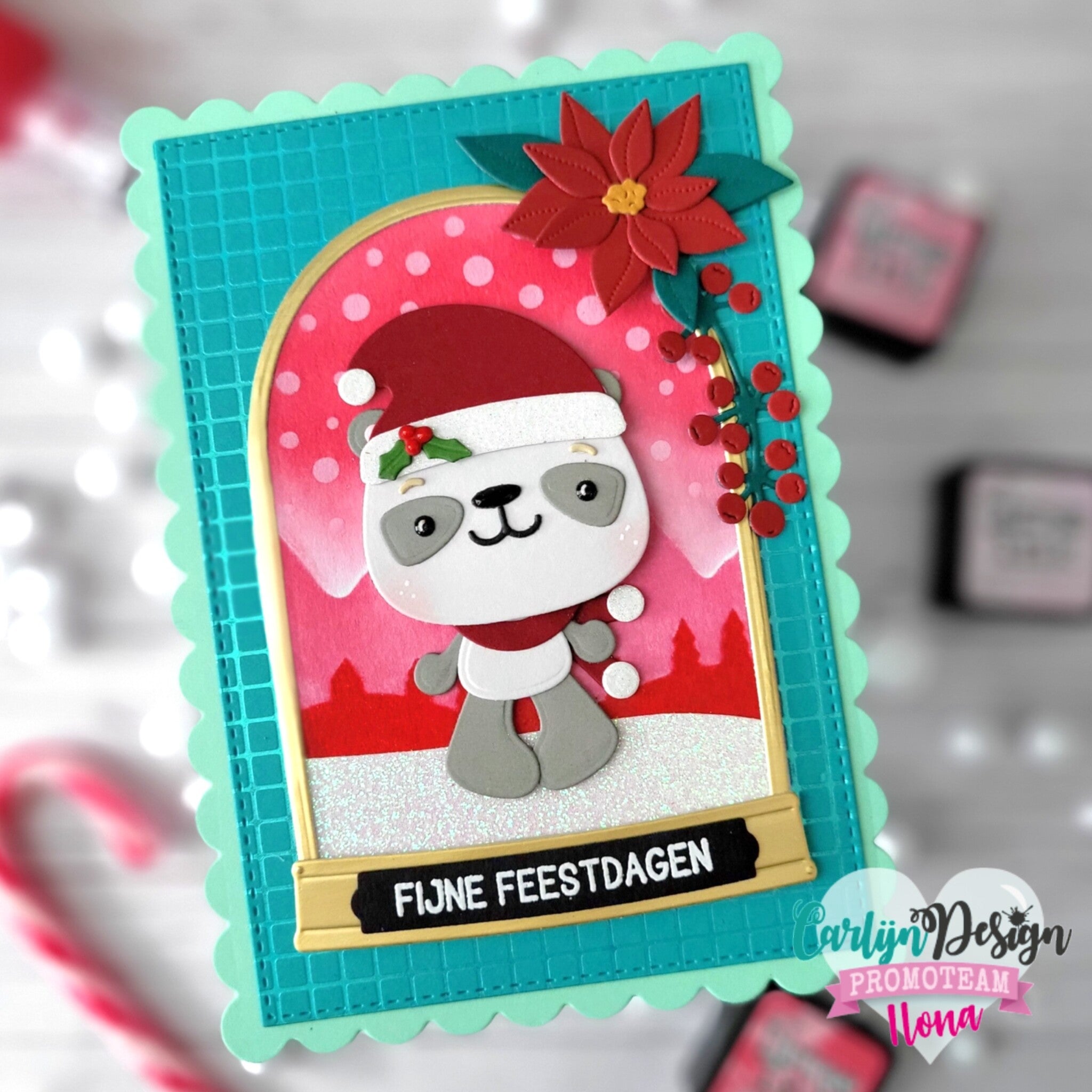 CarlijnDesign Snowglobe CDST-0109 stempler tekster A7 jul
