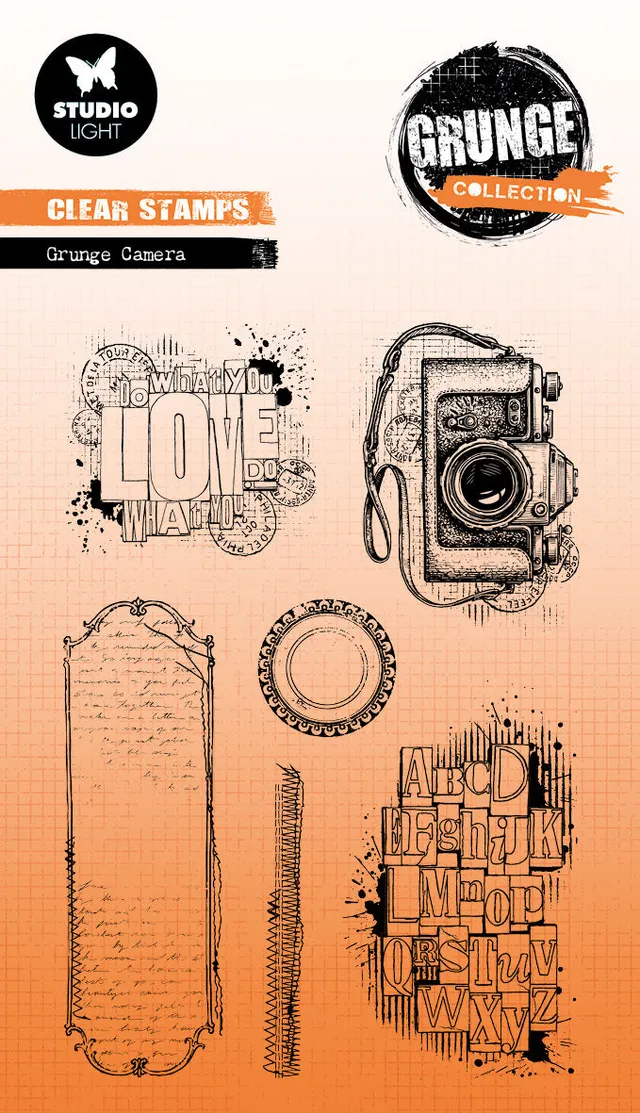 Studio Light Grunge Collection clear stamp kamera grunge