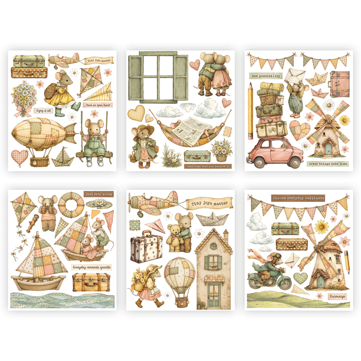 Stamperia CozyFamily rub-on 20,5x23cm 6-pakning kos