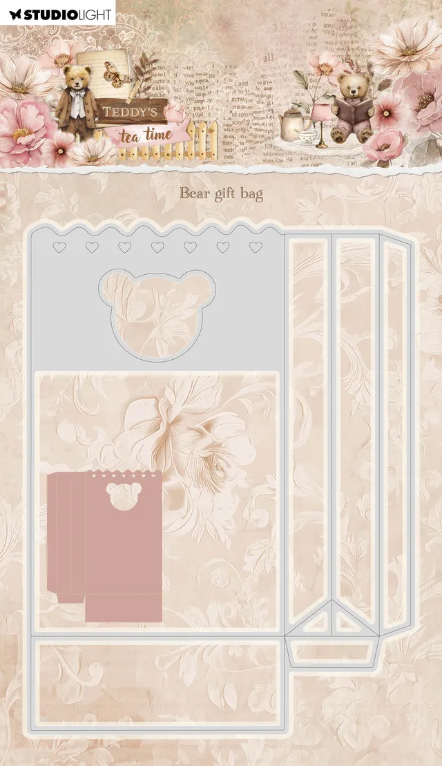 Studio Light Teddy's Tea Time dies Bear gift bag