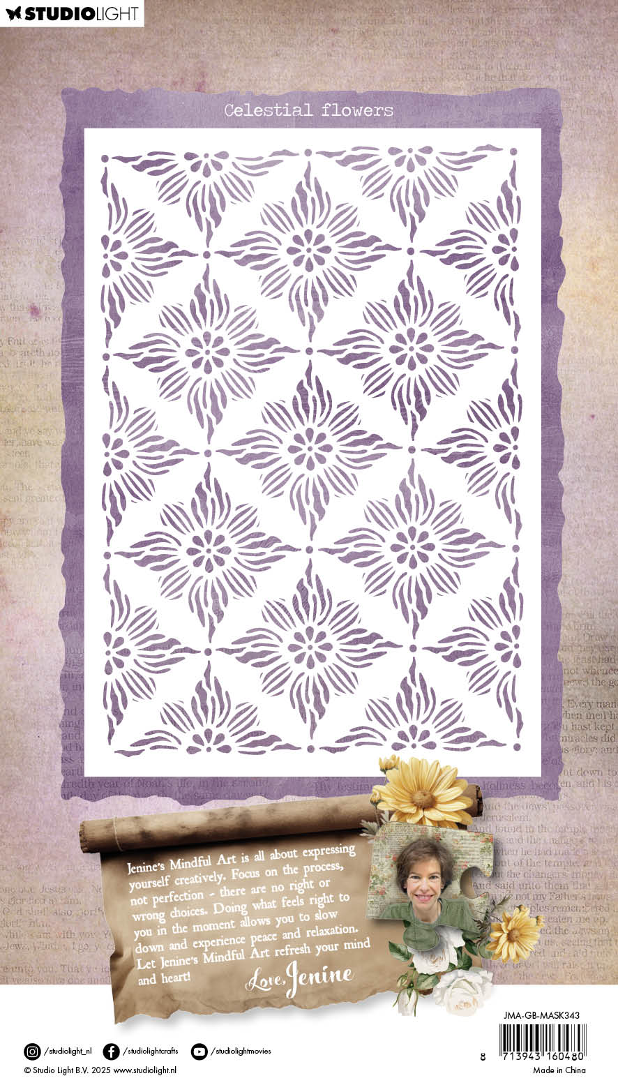 Studio Light Celestial Flowers sjablong maske
