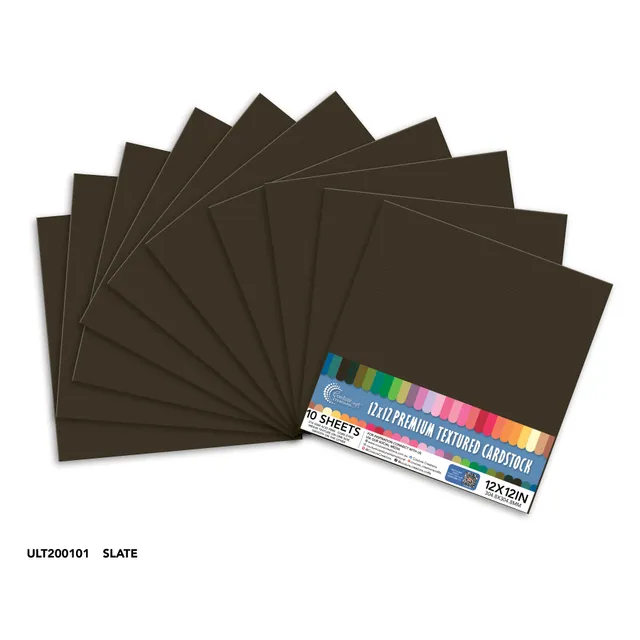 Couture Creations Slate strukturkartong 12x12 10 ark grå