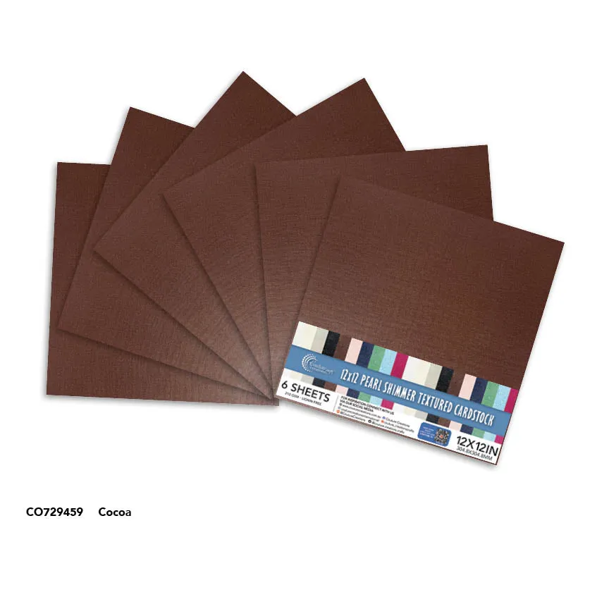 Couture Creations Cocoa Pearl Shimmer kartong 12x12 6 ark brun