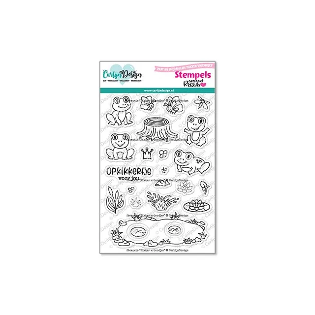 CarlijnDesign Kikker vriendjes CDST-0144 stempelsett frosk