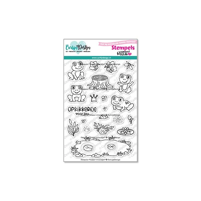 CarlijnDesign Kikker vriendjes CDST-0144 stempelsett frosk