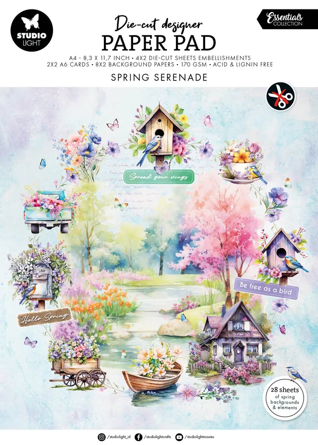Studio Light Essentials Spring Serenade papirblokk dieskutt