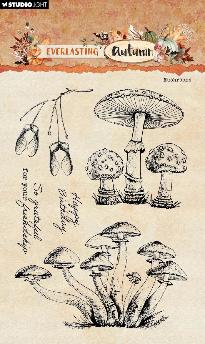 Studio Light Everlasting Autumn Mushrooms clear stamp sopp