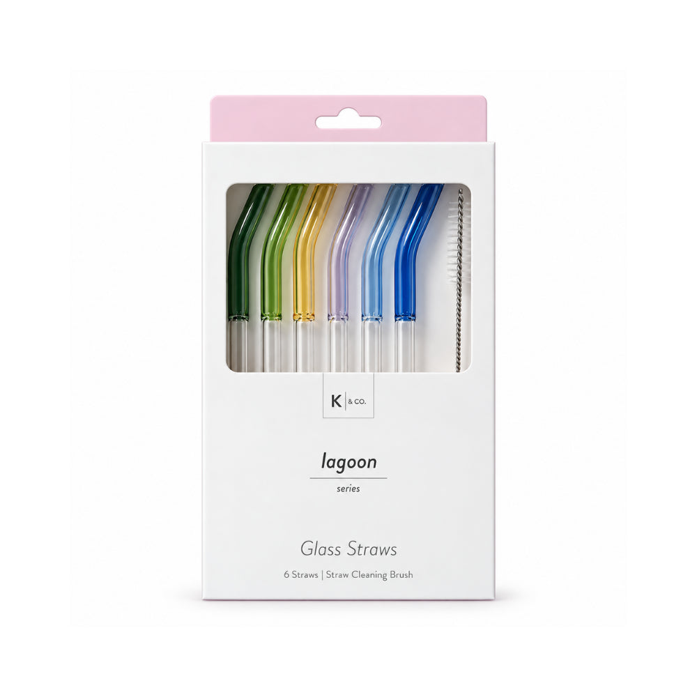 K&Co Lagoon Spring glassugerør 6-pk farget