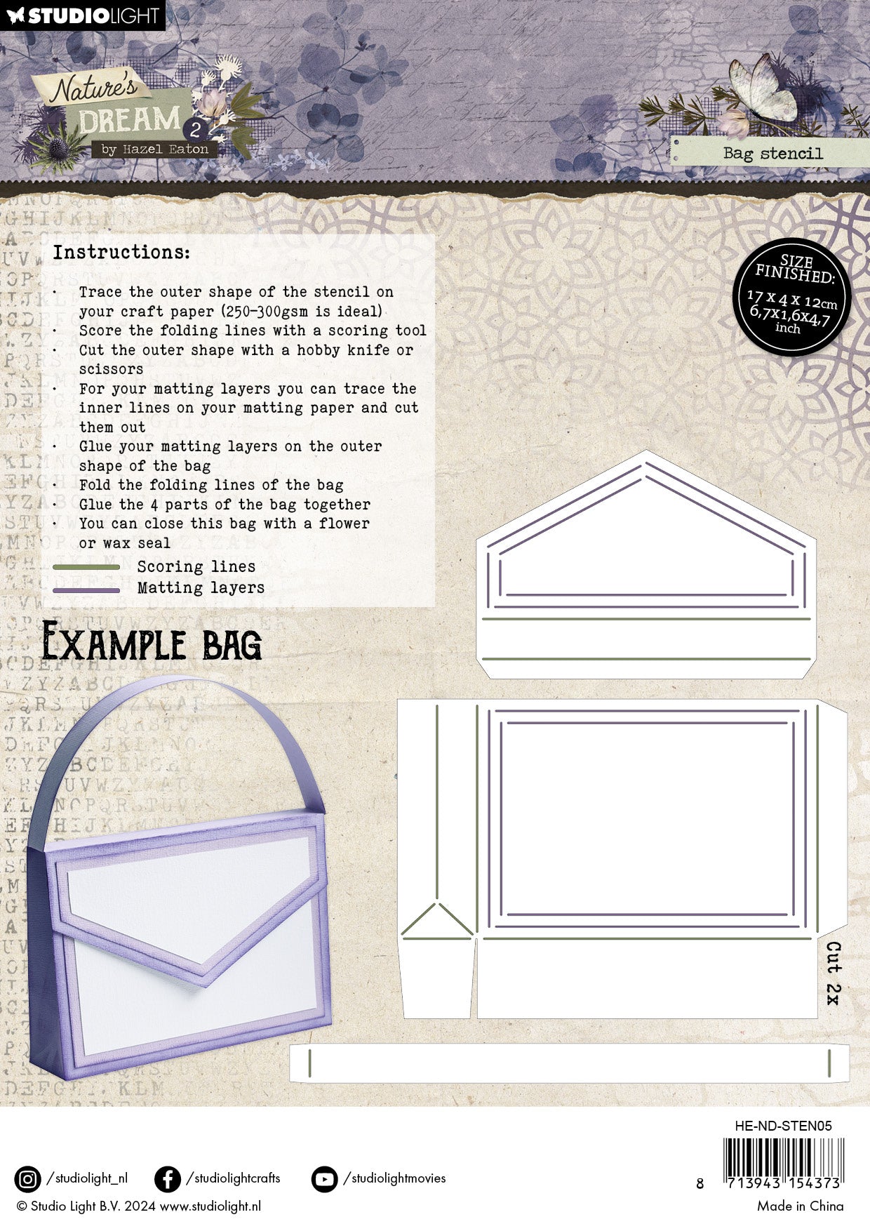 Hazel Eaton Nature's Dream 2 Bag sjablong