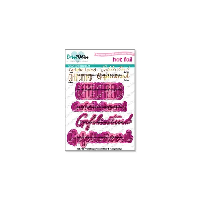 CarlijnDesign Gefeliciteerd CDHF-0083 hot foil-plate 8 cm