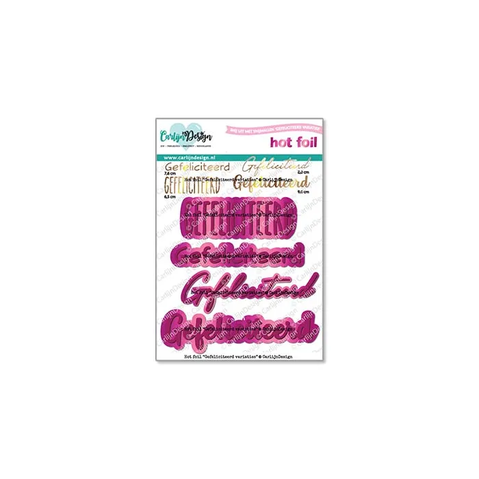 CarlijnDesign Gefeliciteerd CDHF-0083 hot foil-plate 8 cm