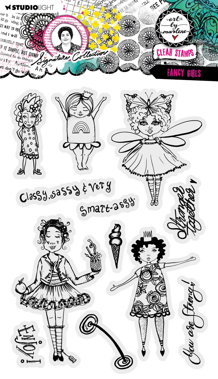 Art by Marlene Signature Fancy Girls clearstempel A5