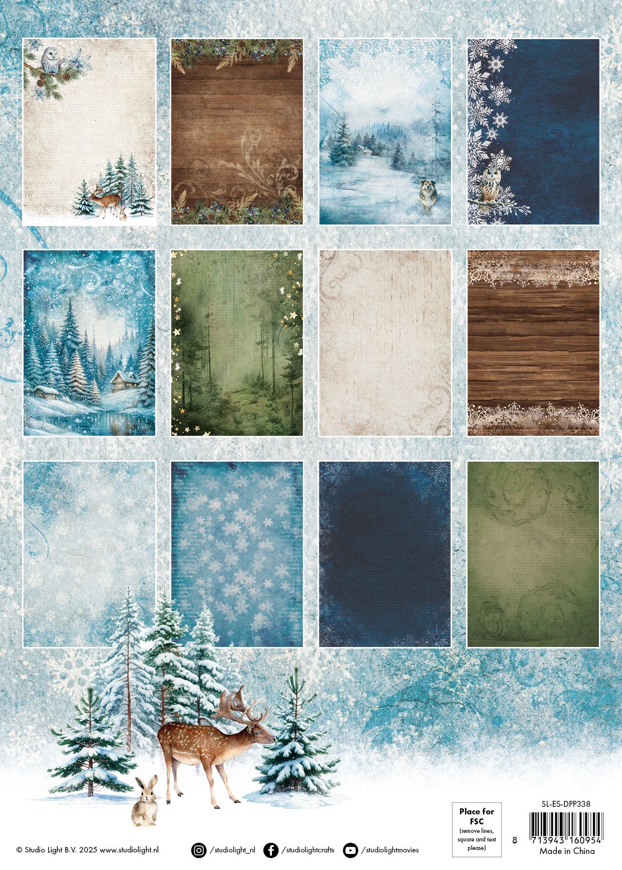 Studio Light Essentials Winter Wonderland papirblokk 36 ark vinter