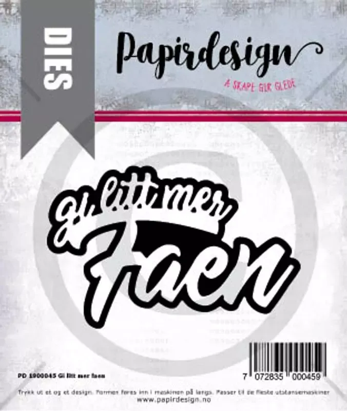 Papirdesign 1900045 Gi litt mer faen stempel