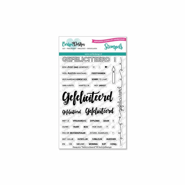 CarlijnDesign Gefeliciteerd CDST-0001 stempler A6 gratulasjon