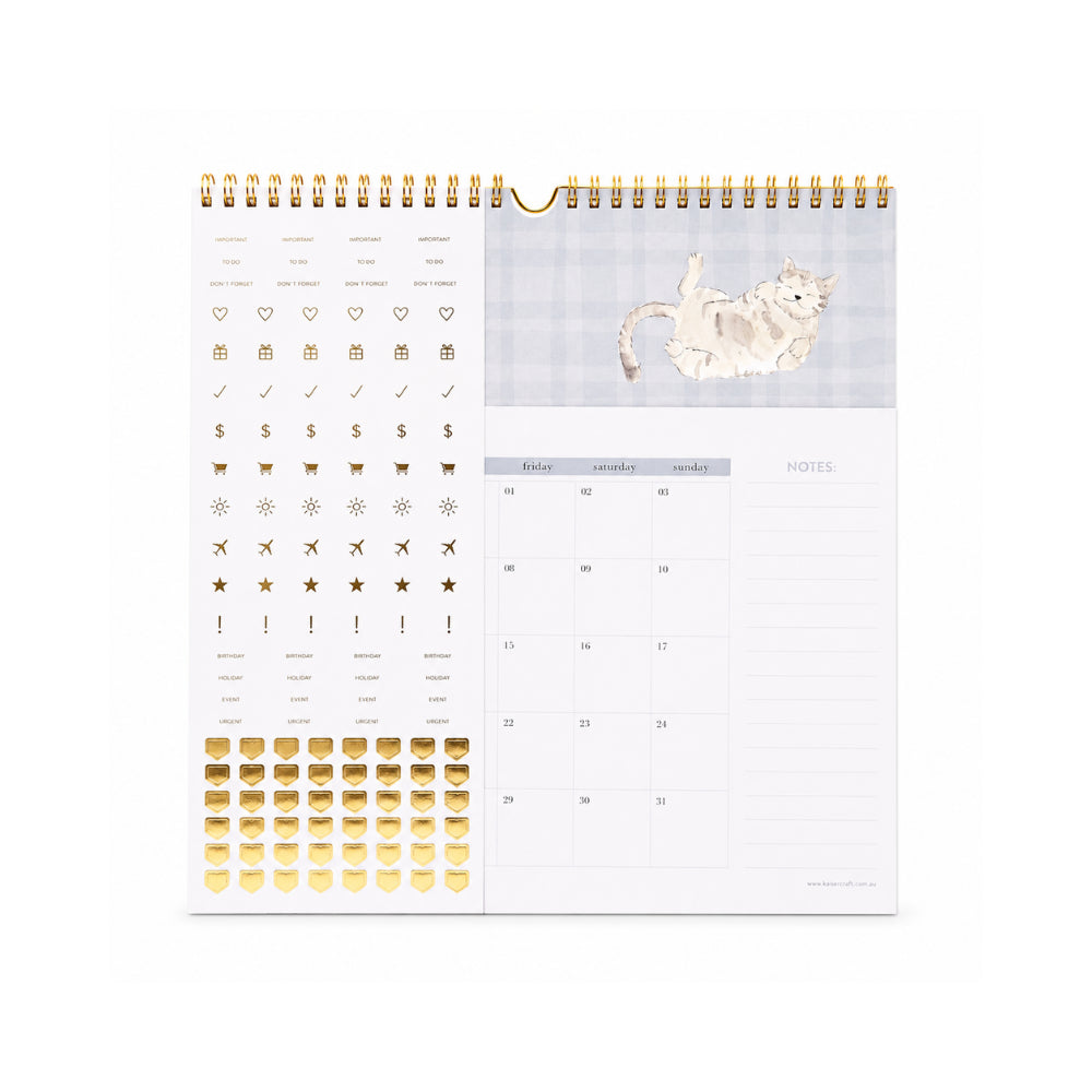 KaiserCraft Pocket Square 2027 lommekalender MEOW med lommer