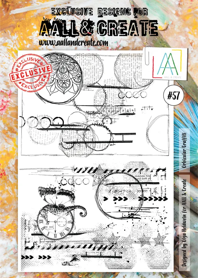 AALL & Create 57 Orbicular Graffiti stempelsett A4 sirkel