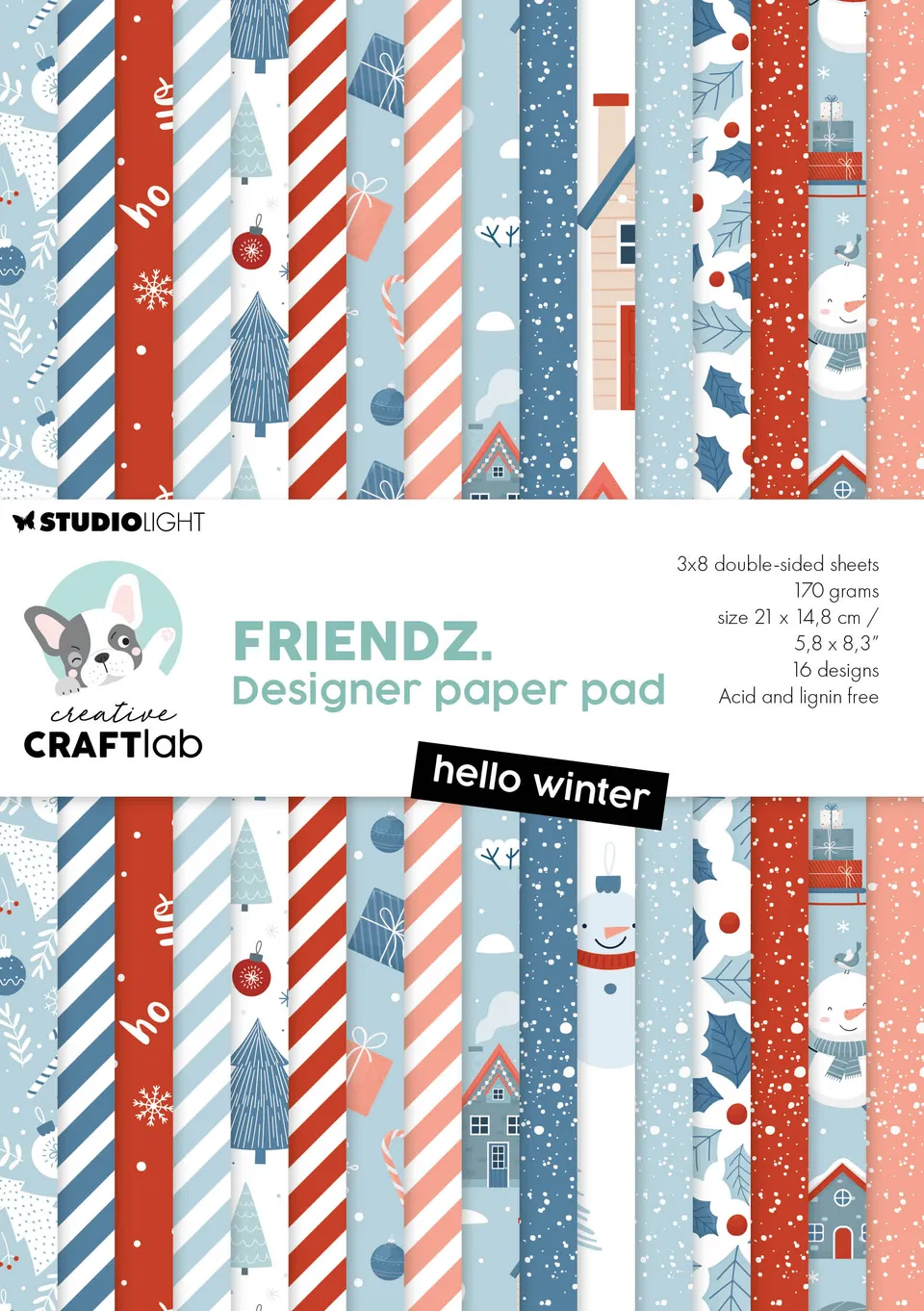 Creative Craftlab Friendz Hello Winter papirblokk vinter