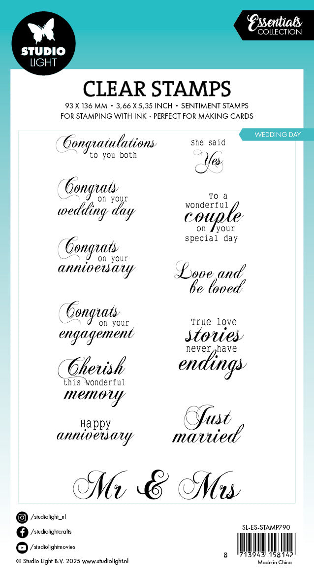 Studio Light Essentials Wedding day stempel bryllup 93x139mm